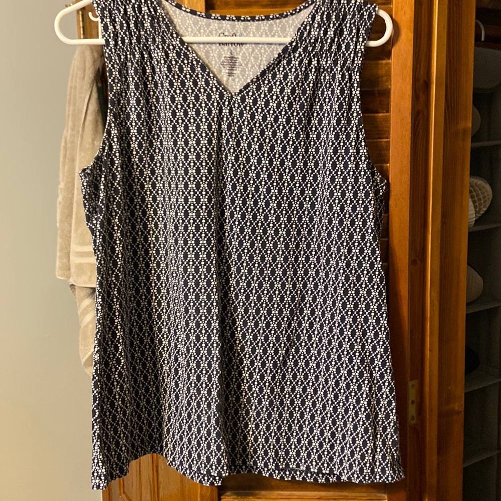 Navy blue tunic with white design